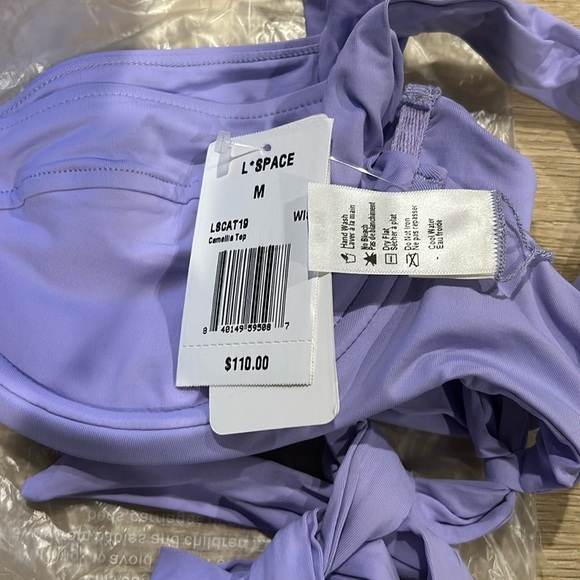 L*Space Pointelle Rib Peony Camellia Bikini Top  NWT - Picture 5 of 5